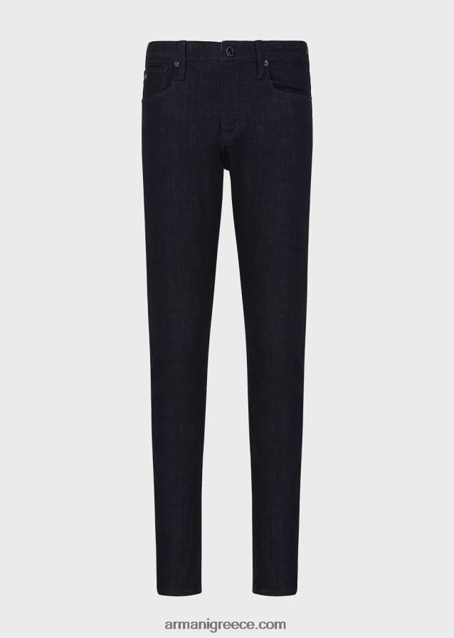 άνδρες Armani j75 τζιν τζιν με λεπτή εφαρμογή, σκούρο-μπλε ξέπλυμα 4046R61170 ναυτικό μπλε