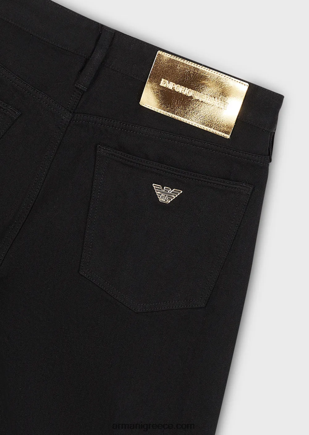 άνδρες Armani j75 slim-fit τζιν με χρυσές λεπτομέρειες 4046R61168 μαύρος