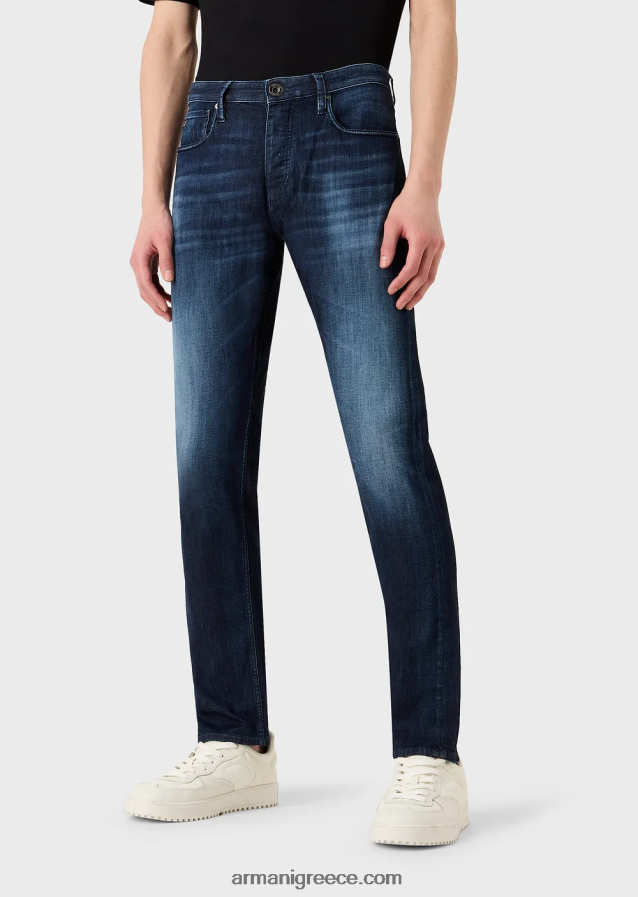 άνδρες Armani Τζιν τζιν j75 slim-fit, γαλάζιο 4046R61195 μπλε