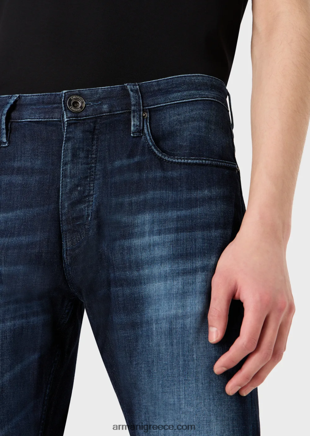 άνδρες Armani Τζιν τζιν j75 slim-fit, γαλάζιο 4046R61195 μπλε