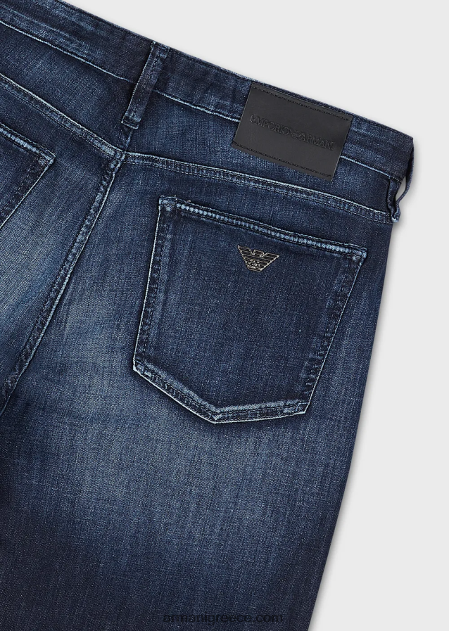 άνδρες Armani Τζιν τζιν j75 slim-fit, γαλάζιο 4046R61195 μπλε