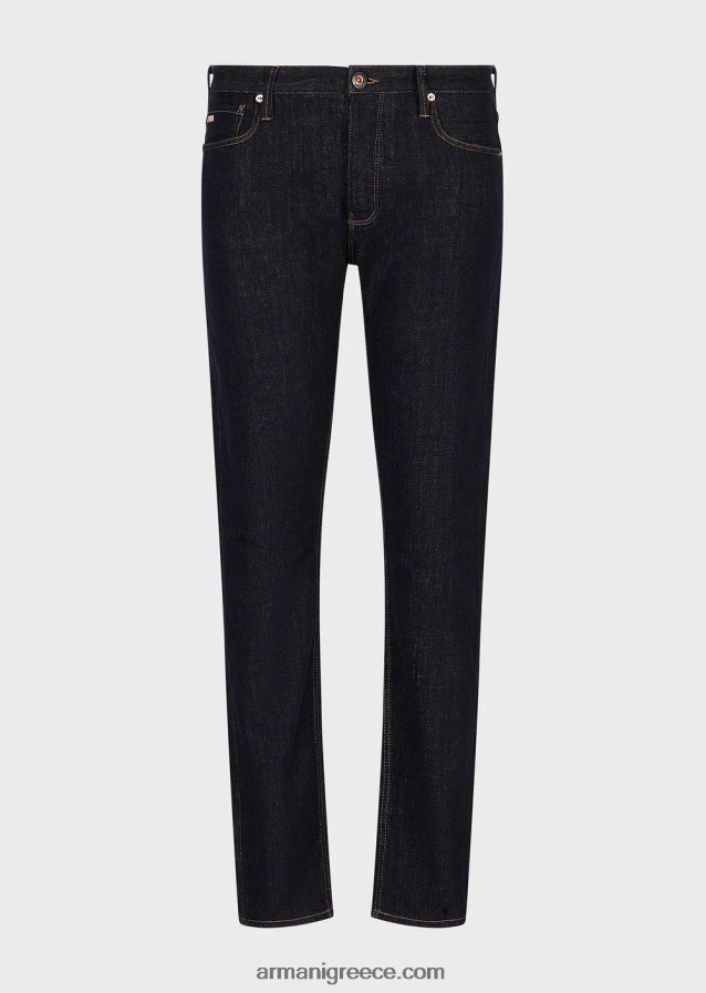 άνδρες Armani j75 slim-fit τζιν τζιν rinse-wash 4046R61196 μεσάνυχτα μπλε