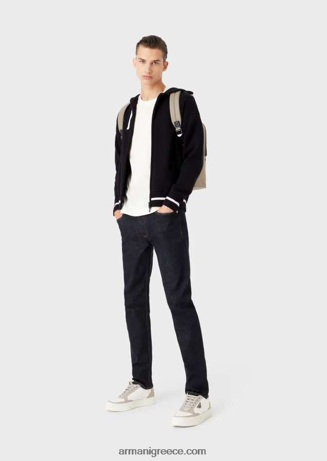 άνδρες Armani j75 slim-fit τζιν τζιν rinse-wash 4046R61196 μεσάνυχτα μπλε