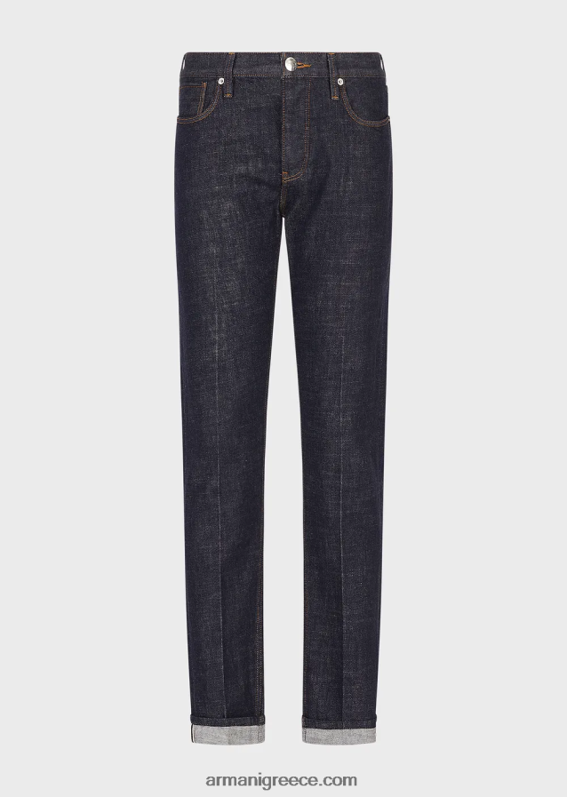 άνδρες Armani j75 slim-fit selvedge μπλε τζιν τζιν 4046R61167 μπλε