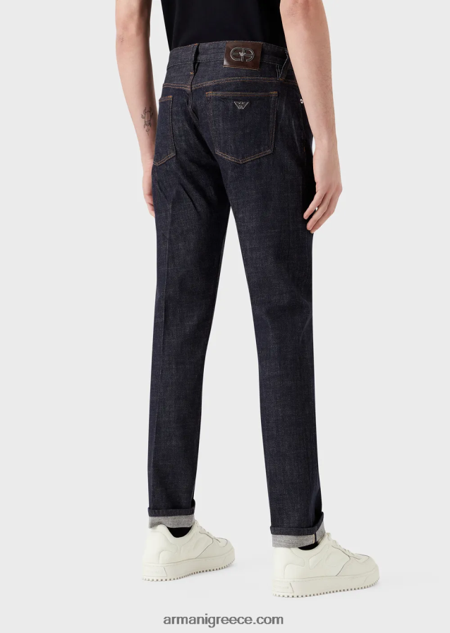άνδρες Armani j75 slim-fit selvedge μπλε τζιν τζιν 4046R61167 μπλε