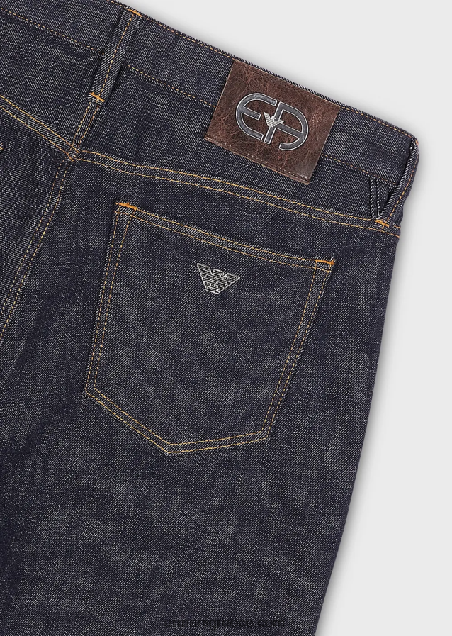 άνδρες Armani j75 slim-fit selvedge μπλε τζιν τζιν 4046R61167 μπλε