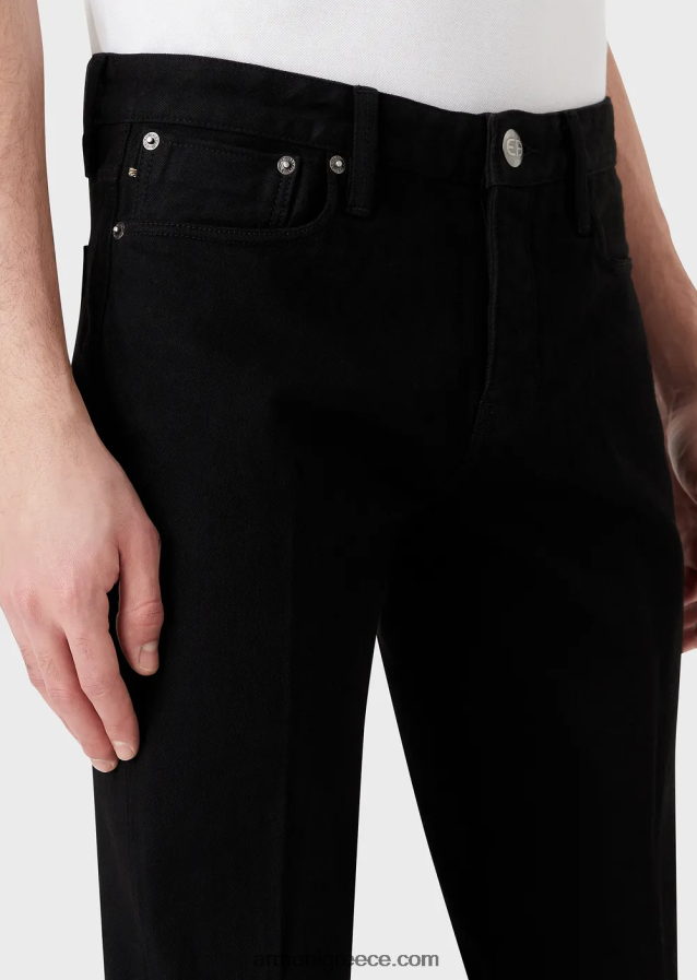 άνδρες Armani j75 slim-fit, selvedge μαύρο τζιν τζιν 4046R61171 μαύρος