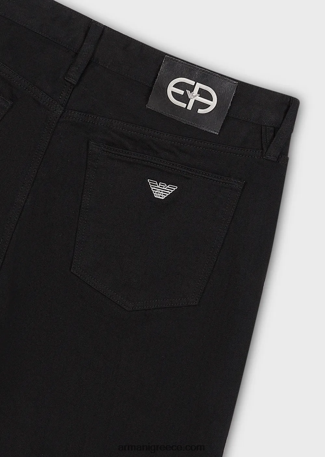 άνδρες Armani j75 slim-fit, selvedge μαύρο τζιν τζιν 4046R61171 μαύρος