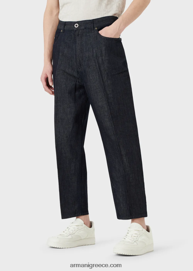 άνδρες Armani j79 φαρδιά, ξεθωριασμένα ανοιχτόχρωμα τζιν τζιν 4046R61152 τζην