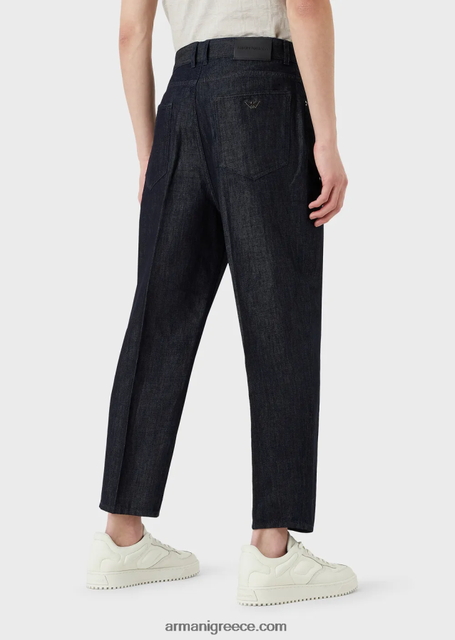 άνδρες Armani j79 φαρδιά, ξεθωριασμένα ανοιχτόχρωμα τζιν τζιν 4046R61152 τζην