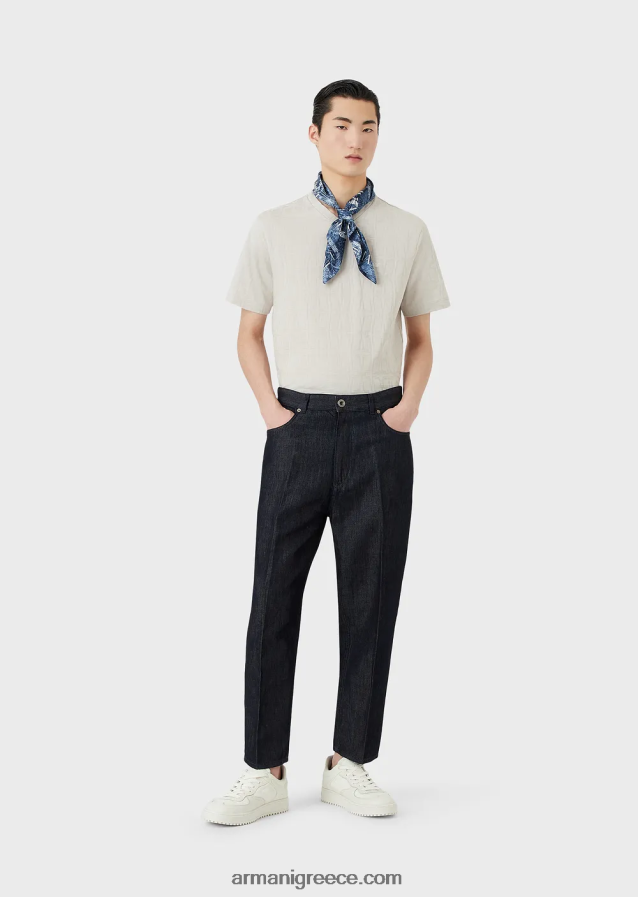 άνδρες Armani j79 φαρδιά, ξεθωριασμένα ανοιχτόχρωμα τζιν τζιν 4046R61152 τζην