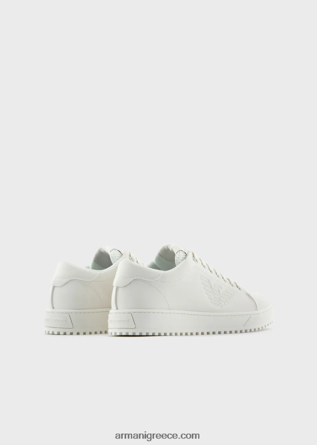 άνδρες Armani μαλακά, δερμάτινα αθλητικά παπούτσια 4046R61910 παννα