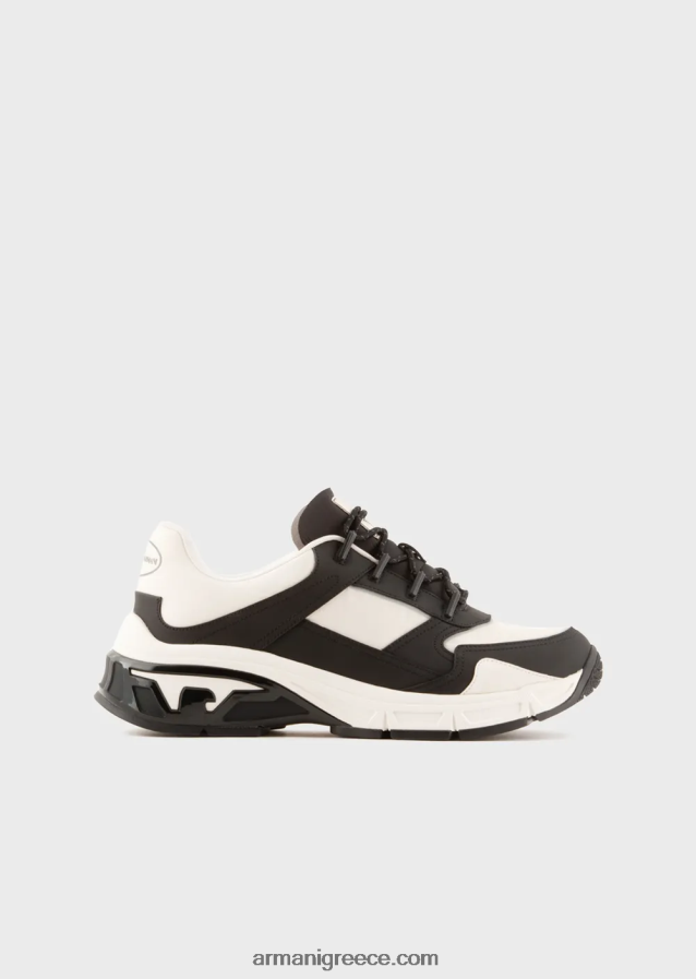 άνδρες Armani Απαραίτητα για ταξίδια πάνινα παπούτσια από καουτσούκ και νάιλον 4046R61934 μαύρος