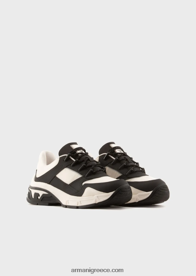 άνδρες Armani Απαραίτητα για ταξίδια πάνινα παπούτσια από καουτσούκ και νάιλον 4046R61934 μαύρος