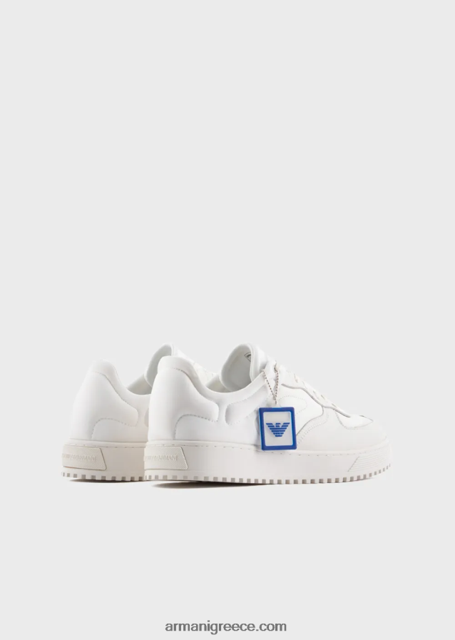 άνδρες Armani δερμάτινα και sneakers από δέρμα νάπα 4046R61872 άσπρο