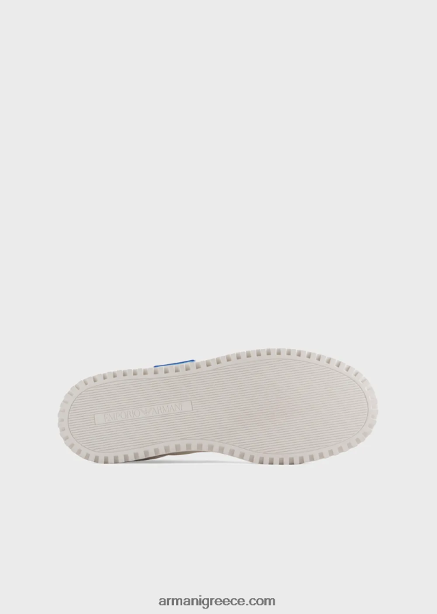 άνδρες Armani δερμάτινα και sneakers από δέρμα νάπα 4046R61872 άσπρο