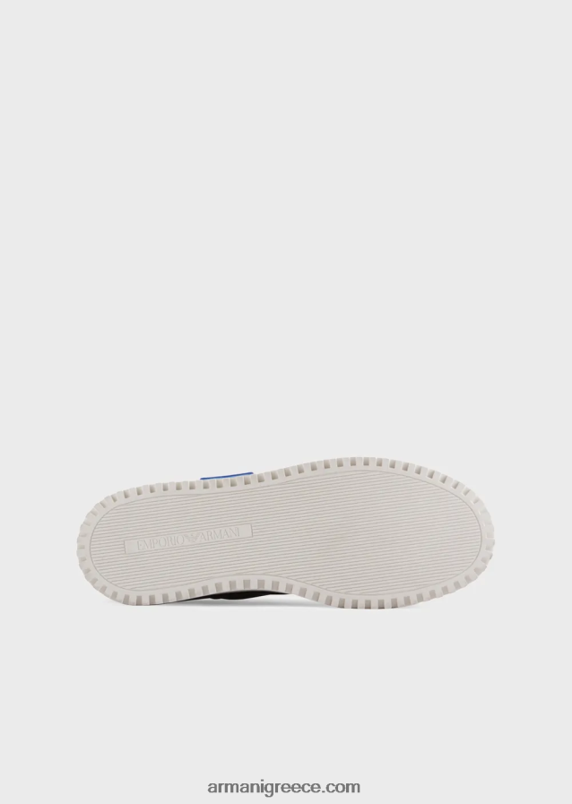 άνδρες Armani δερμάτινα και sneakers από δέρμα νάπα 4046R61873 μαύρος