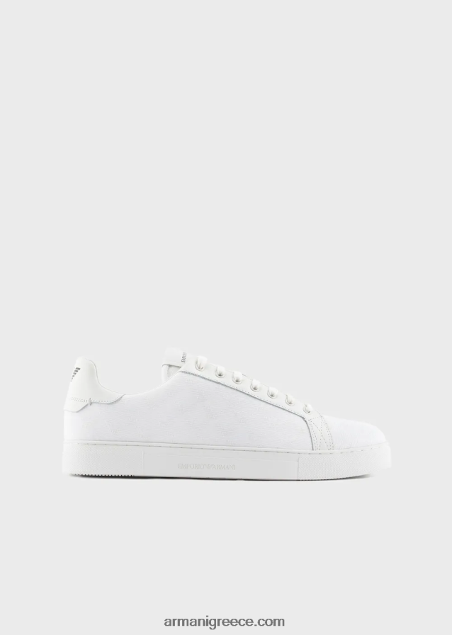 άνδρες Armani νάιλον sneakers με μονόγραμμα ζακάρ 4046R61924 παννα