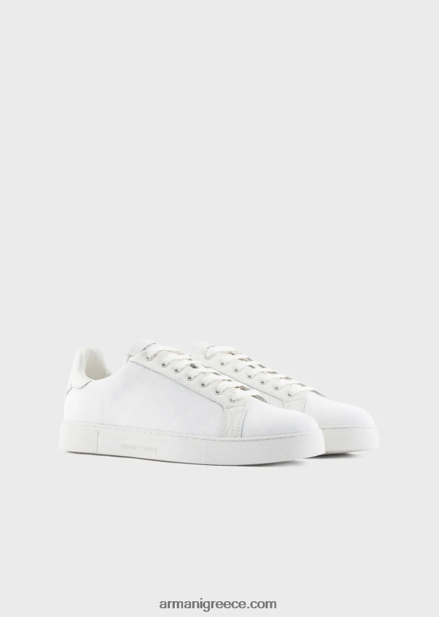 άνδρες Armani νάιλον sneakers με μονόγραμμα ζακάρ 4046R61924 παννα