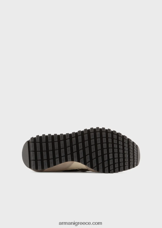 άνδρες Armani sneakers σουέτ και διχτυωτό 4046R61939 μπεζ