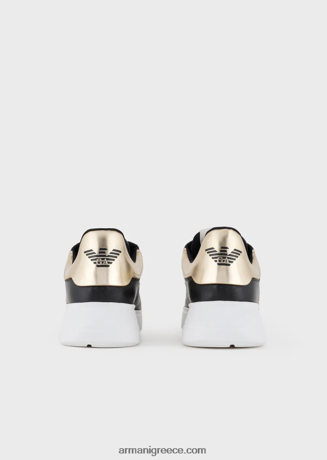 άνδρεςεπαναφορτωμένα από δερμάτινα πάνινα παπούτσια emporio armani με αξίες βιωσιμότητας Armani με καθρέφτη πίσω 4046R61899 μαύρος