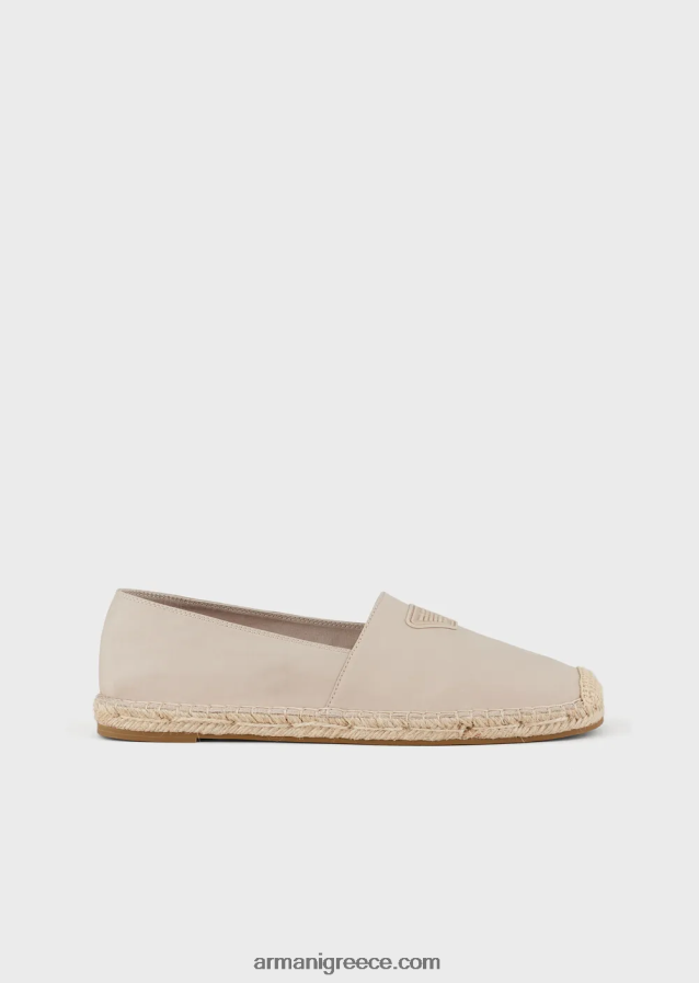 άνδρες Armani καμβά εσπαντρίγιες με μπάλωμα αετού 4046R61008 μπεζ