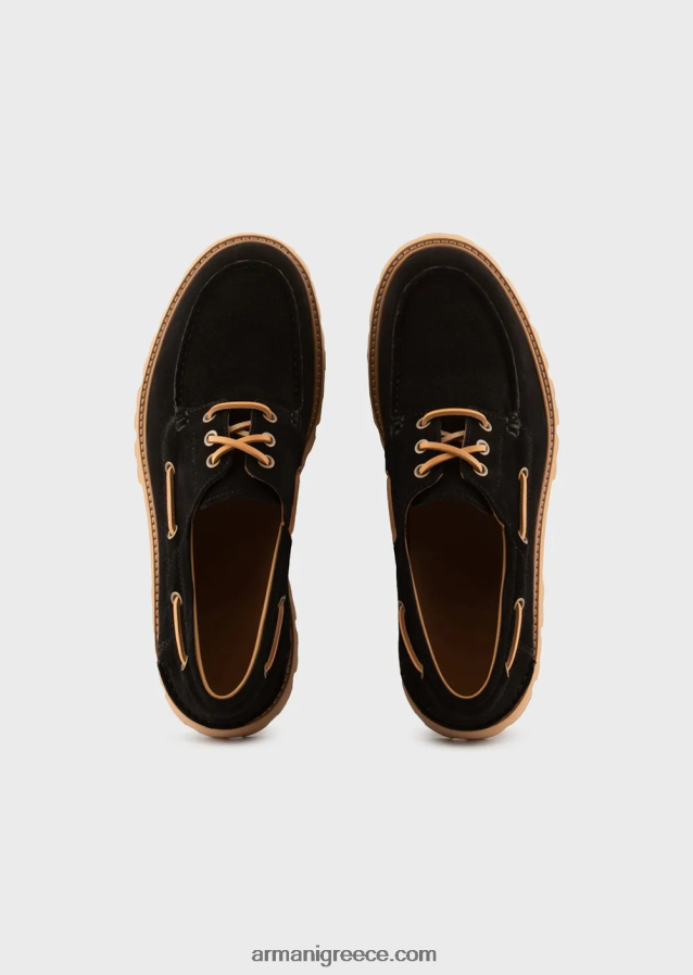 άνδρες Armani καστόρι με χοντρή σόλα 4046R61829 μαύρος