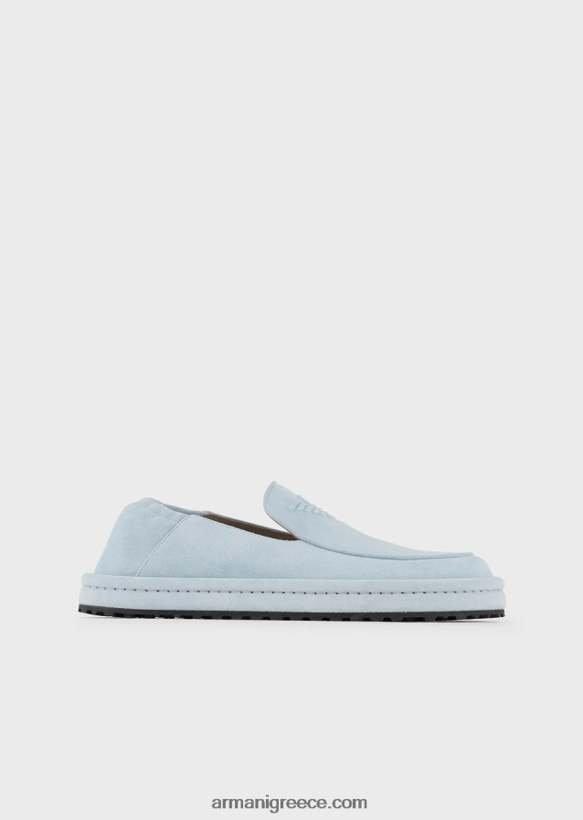 άνδρες Armani σουέντ loafers με υπερμεγέθη αετό 4046R61843 πάγος