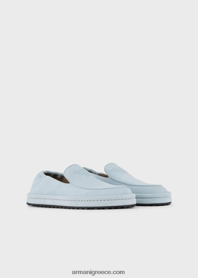 άνδρες Armani σουέντ loafers με υπερμεγέθη αετό 4046R61843 πάγος