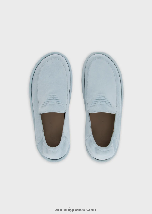 άνδρες Armani σουέντ loafers με υπερμεγέθη αετό 4046R61843 πάγος