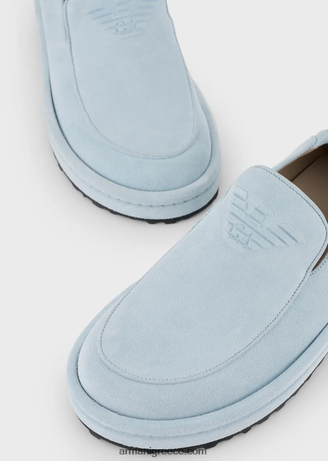 άνδρες Armani σουέντ loafers με υπερμεγέθη αετό 4046R61843 πάγος