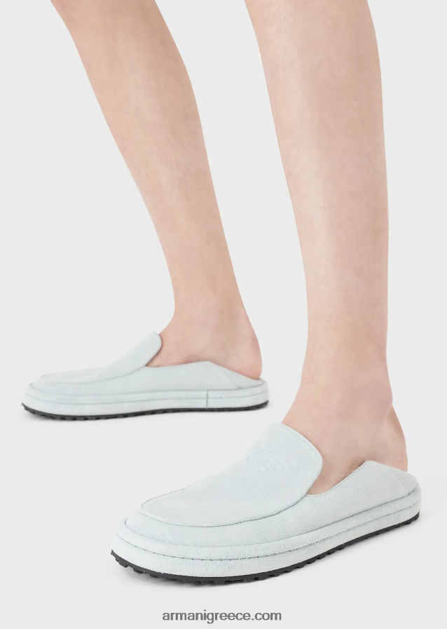 άνδρες Armani σουέντ loafers με υπερμεγέθη αετό 4046R61843 πάγος