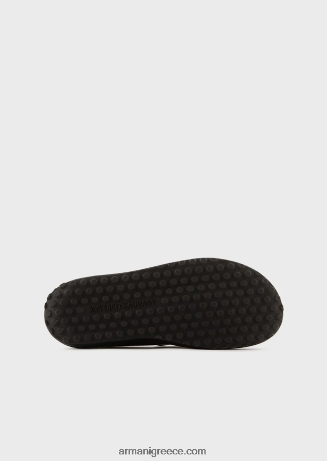 άνδρες Armani loafers από δέρμα νάπα με υπερμεγέθη αετό 4046R61845 μαύρος