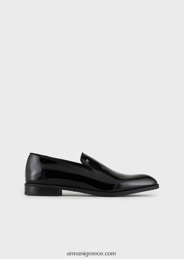 άνδρες Armani loafers από λουστρίνι 4046R61846 μαύρος