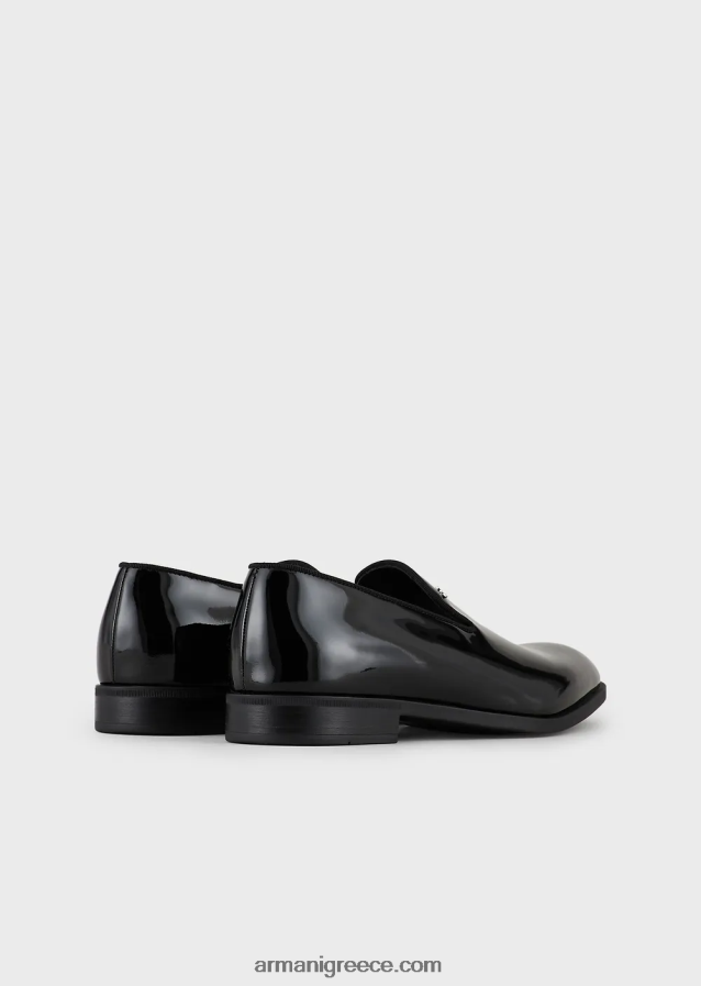 άνδρες Armani loafers από λουστρίνι 4046R61846 μαύρος