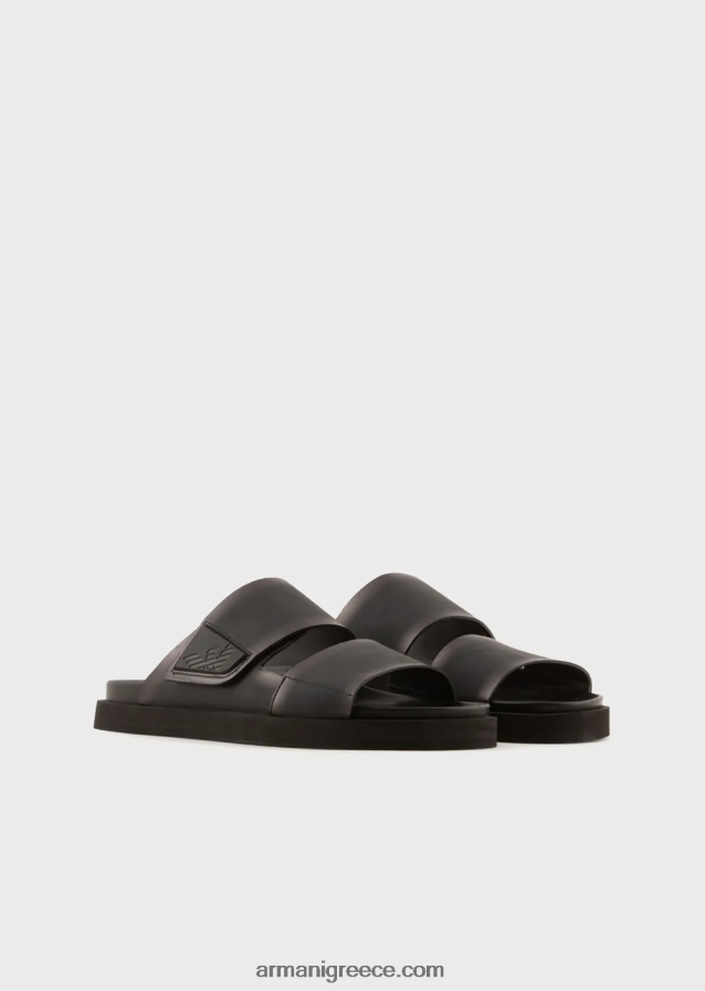 άνδρες Armani σανδάλια με λουράκι από καουτσούκ 4046R61855 μαύρος
