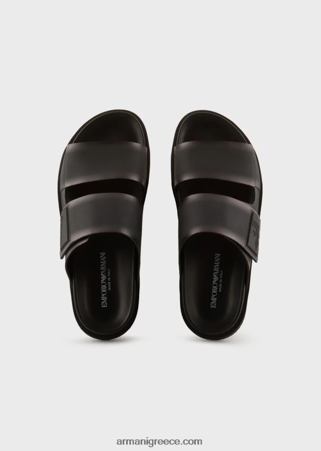 άνδρες Armani σανδάλια με λουράκι από καουτσούκ 4046R61855 μαύρος