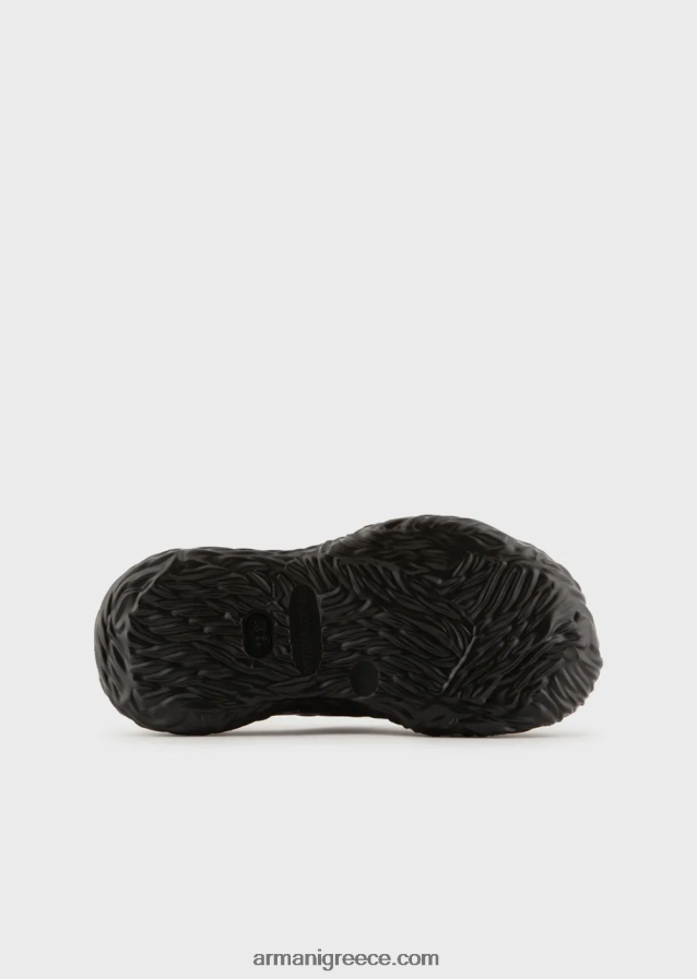 άνδρες Armani καουτσούκ mules με σχέδιο κυμάτων 4046R61860 μαύρος