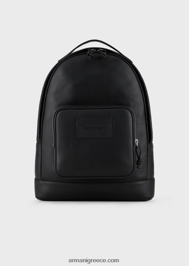 άνδρες Armani δερμάτινο σακίδιο πλάτης 4046R61947 μαύρος