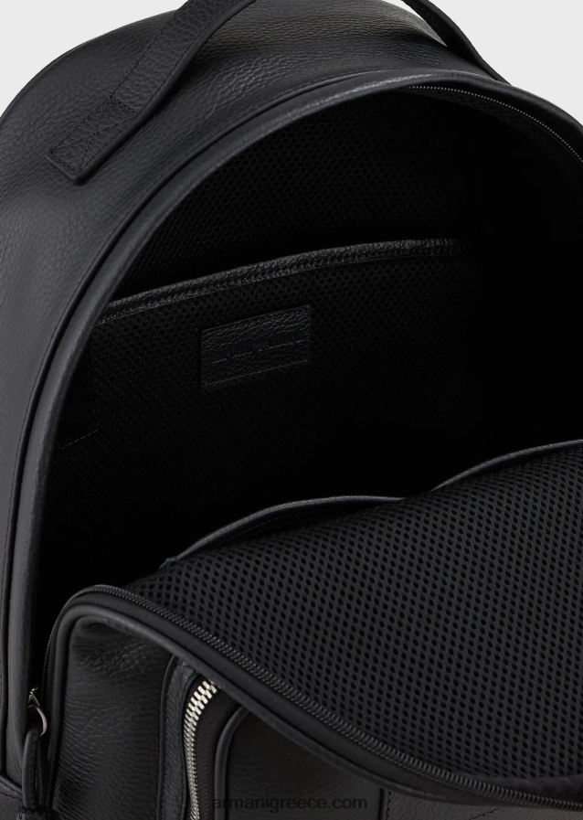 άνδρες Armani δερμάτινο σακίδιο πλάτης 4046R61947 μαύρος