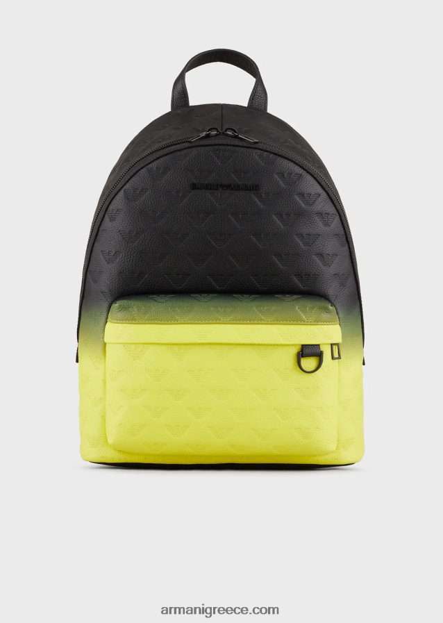 άνδρες Armani Σακίδιο πλάτης από δέρμα ντεγκραντέ με ανάγλυφο αετό 4046R61953 πρότυπο