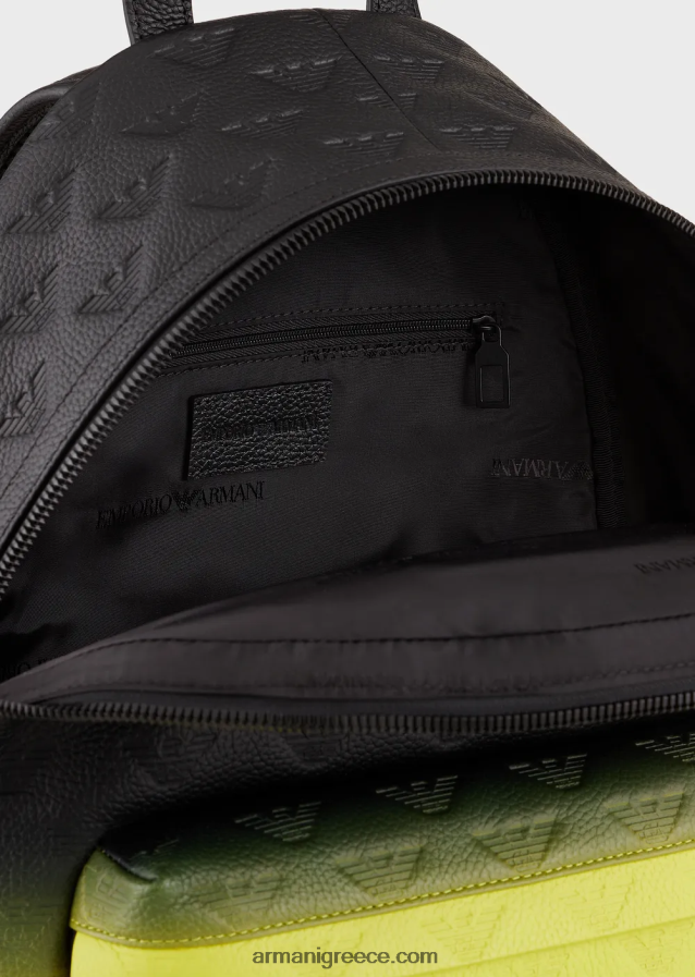 άνδρες Armani Σακίδιο πλάτης από δέρμα ντεγκραντέ με ανάγλυφο αετό 4046R61953 πρότυπο