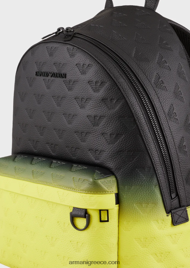 άνδρες Armani Σακίδιο πλάτης από δέρμα ντεγκραντέ με ανάγλυφο αετό 4046R61953 πρότυπο