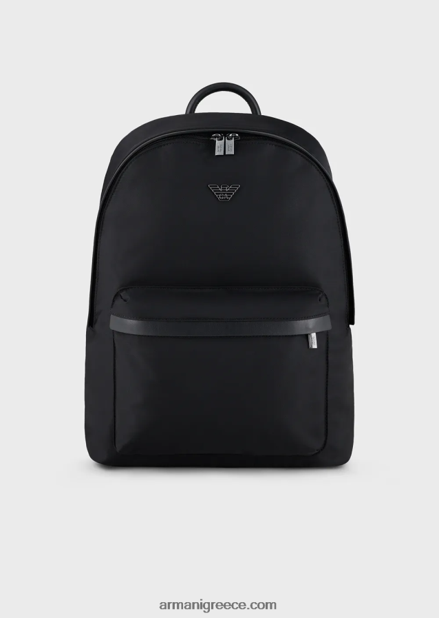 άνδρες Armani σακίδιο πλάτης από ανακυκλωμένο νάιλον 4046R61955 μαύρος