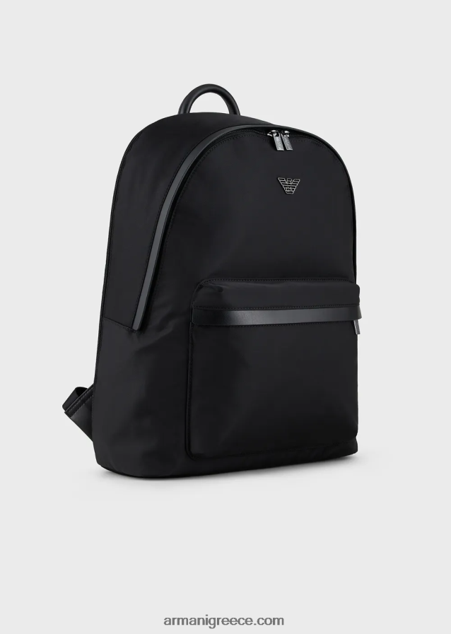 άνδρες Armani σακίδιο πλάτης από ανακυκλωμένο νάιλον 4046R61955 μαύρος
