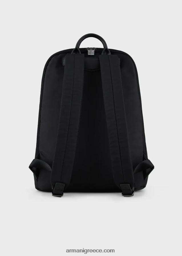 άνδρες Armani σακίδιο πλάτης από ανακυκλωμένο νάιλον 4046R61955 μαύρος