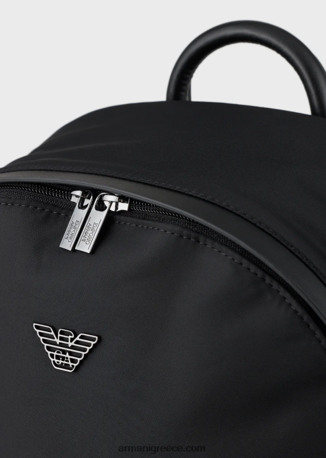 άνδρες Armani σακίδιο πλάτης από ανακυκλωμένο νάιλον 4046R61955 μαύρος