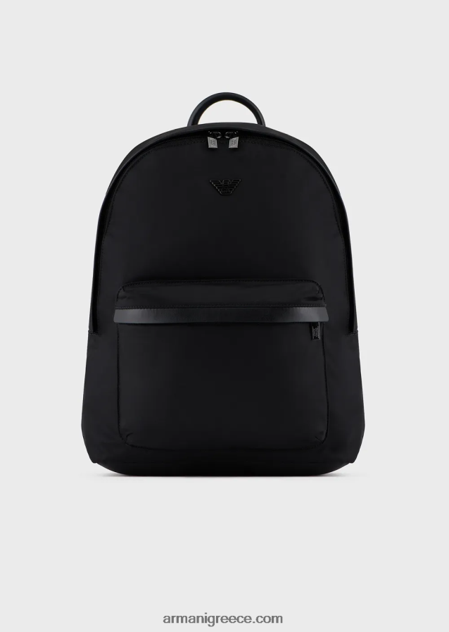 άνδρες Armani σακίδιο πλάτης από ανακυκλωμένο νάιλον 4046R61956 μαύρος