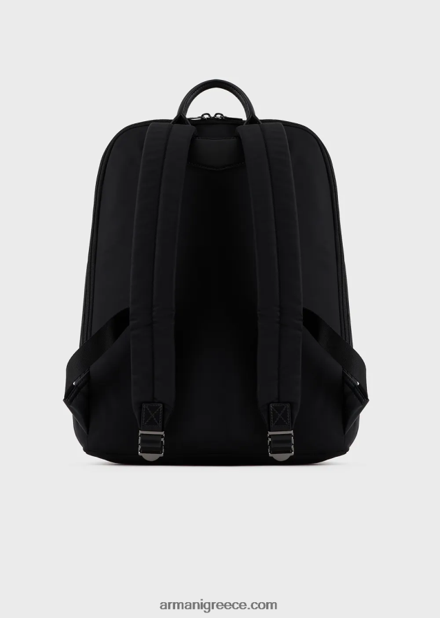 άνδρες Armani σακίδιο πλάτης από ανακυκλωμένο νάιλον 4046R61956 μαύρος