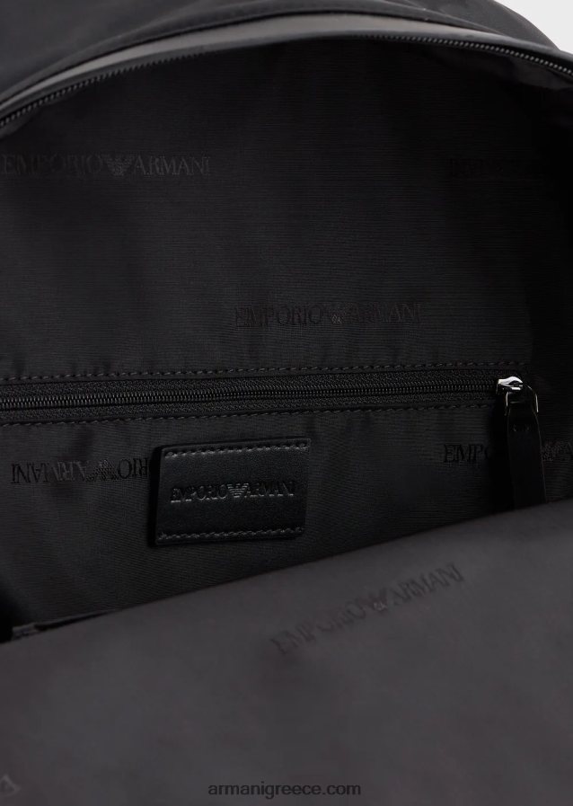 άνδρες Armani σακίδιο πλάτης από ανακυκλωμένο νάιλον 4046R61956 μαύρος